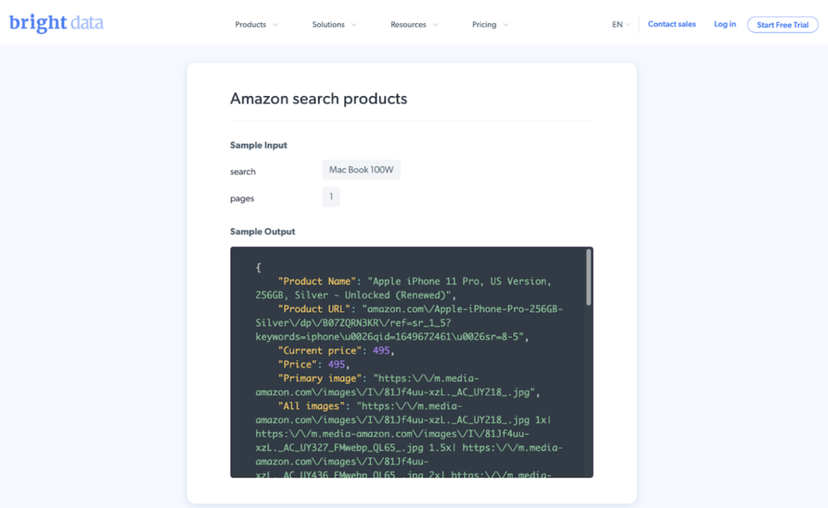 Scrape Amazon with Brightdata