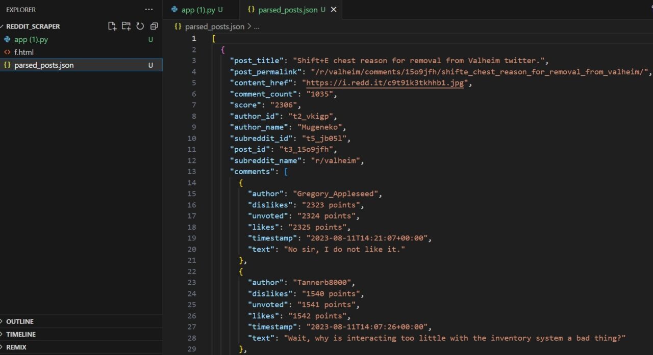 Showing how your Parse_post.JSON should look like