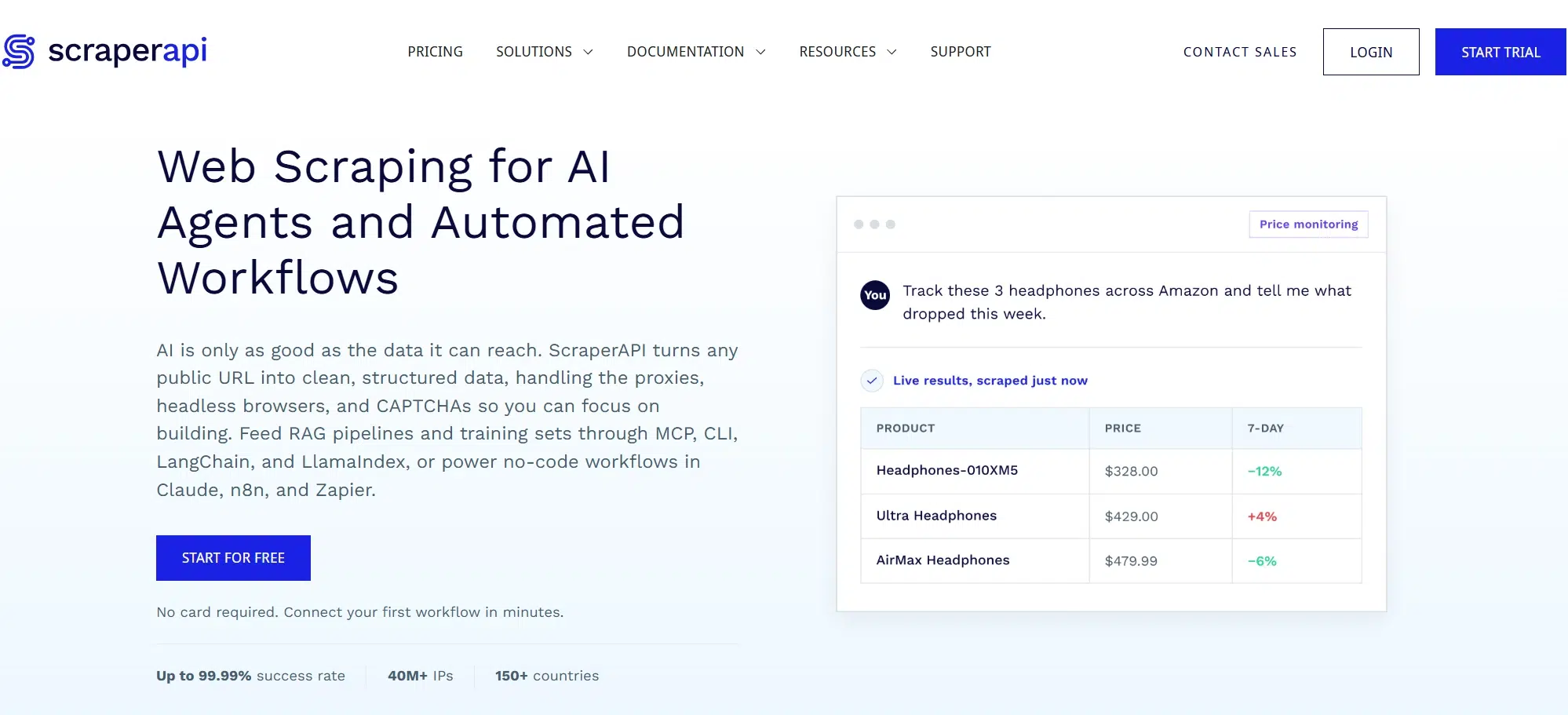 ScraperAPI AI solutions page banner