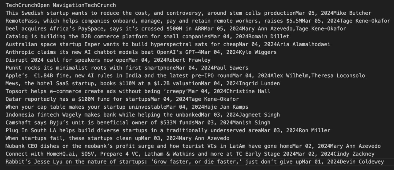all headers in console's output