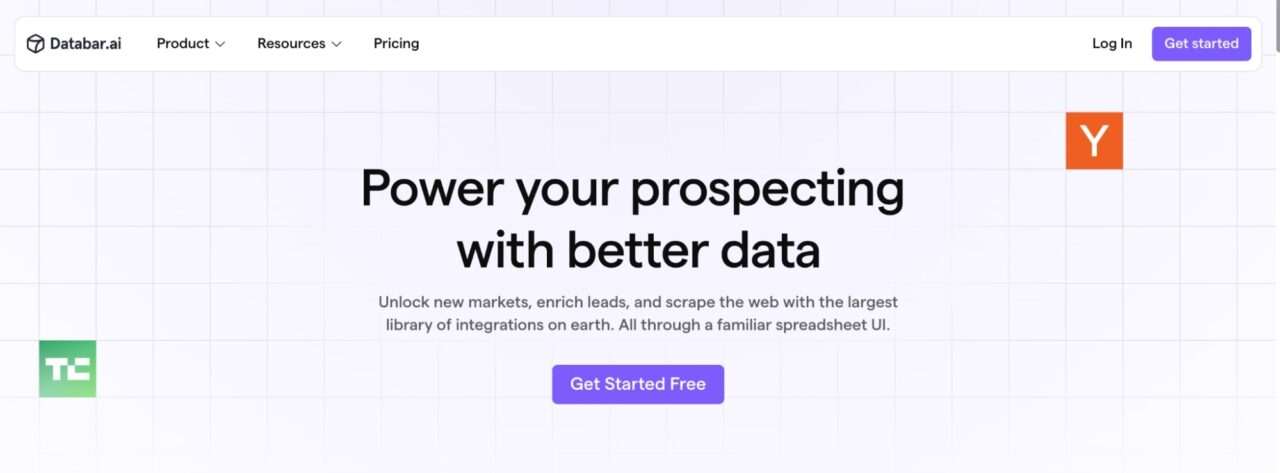 Databar AI web scraping tool homepage
