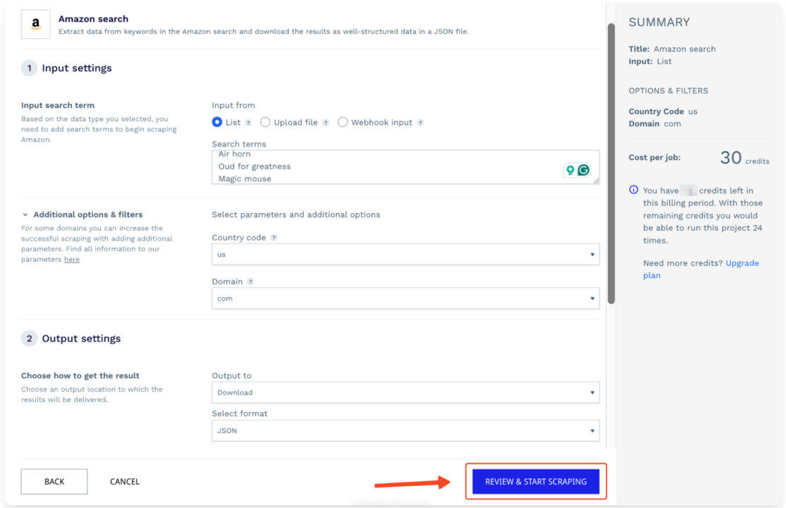 Running the Amazon Scraper