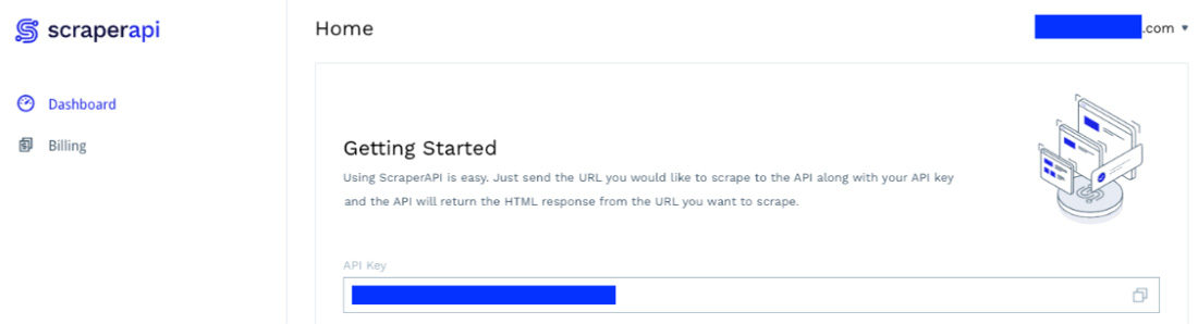 scraperapi dashboard api key
