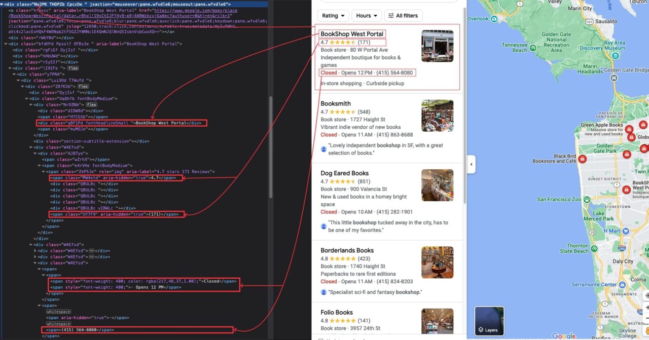 Inspecting Google Maps source code