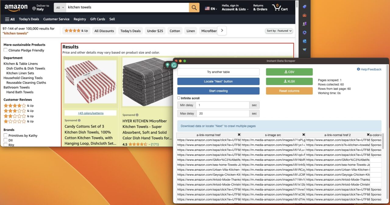 Instant on sale data scraper