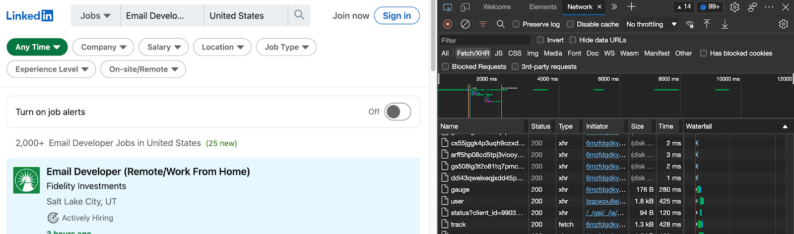 DevTool’s Network Tab