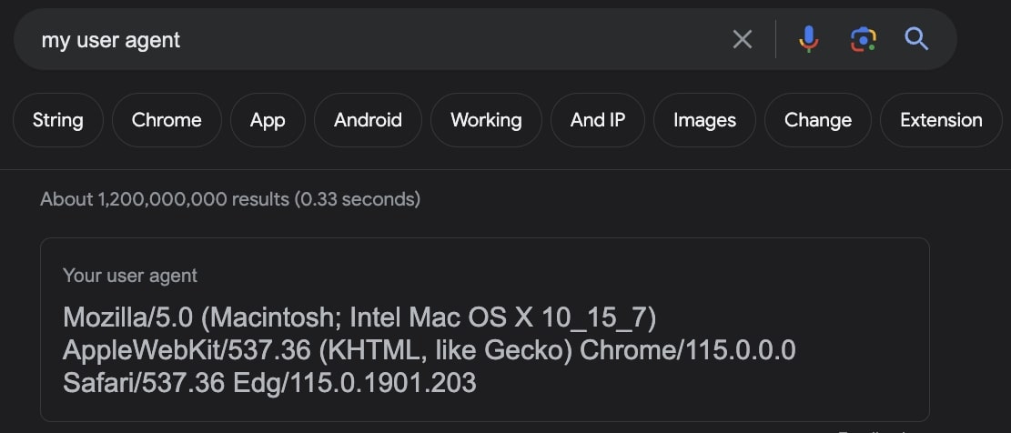 user agent example from google search