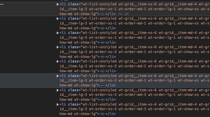 HTML product listings from Etsy