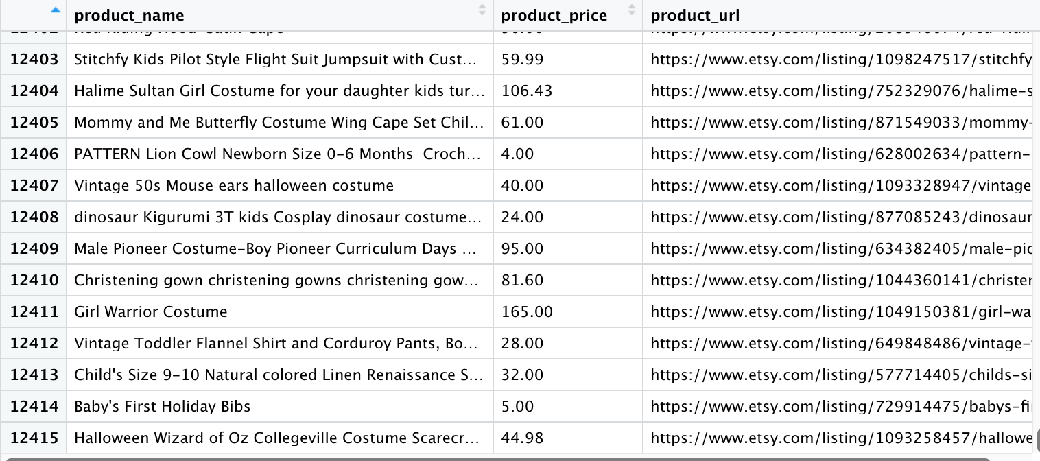Scrape Etsy