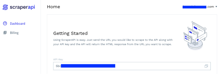 scraperapi dashboard api key