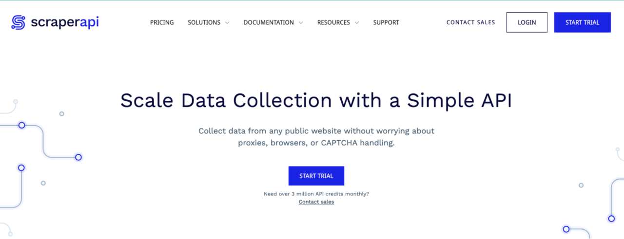 ScraperAPI web data collection tool