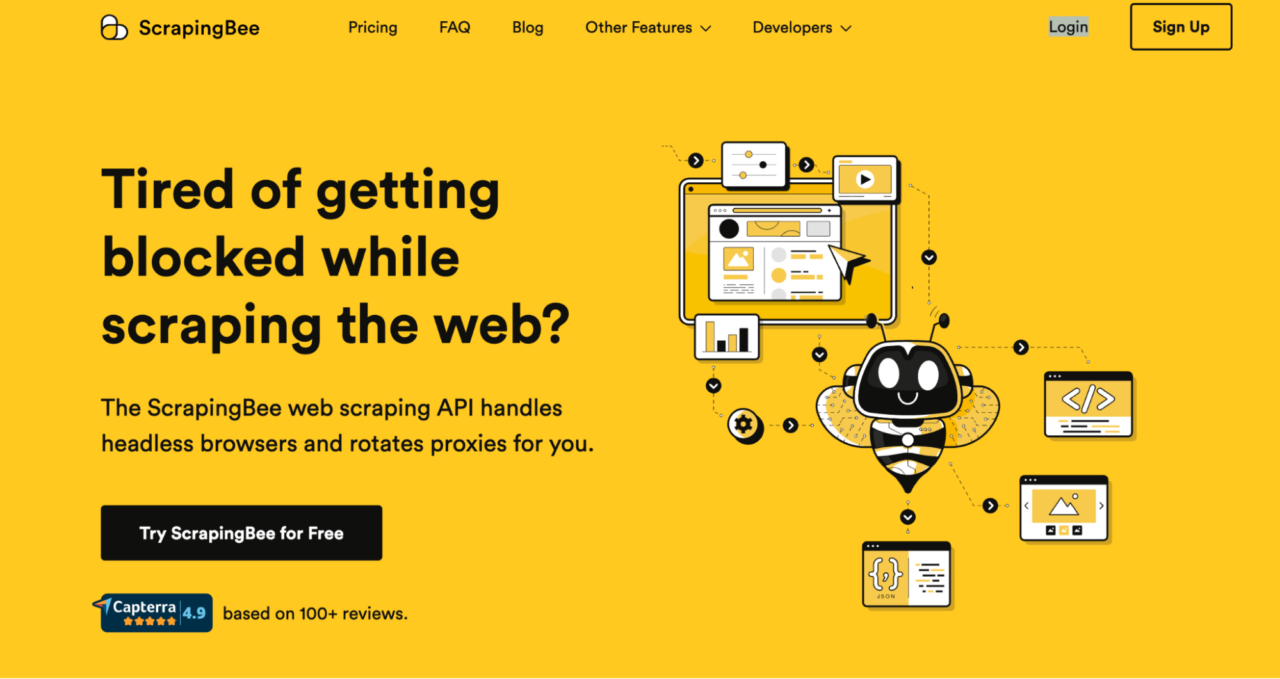 ScrapingBee scraping infrastructure dashboard
