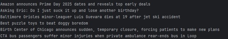 Screenshot of response