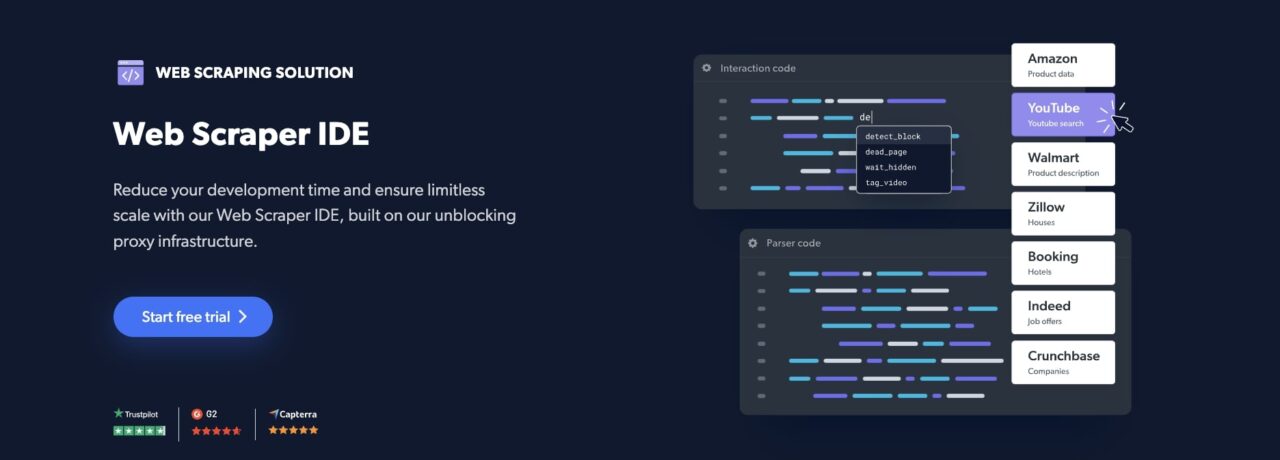 Web Scraper IDE homepage